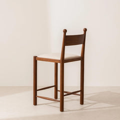 The Gileteen Wooden Finials Dining Chair with Upholstered Seat