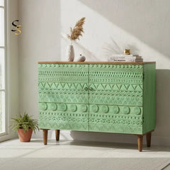 Hand Carved Solid Wood Sideboard S81
