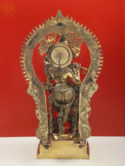 Indian Lord Krishna and Gopis On His Feet With Baal-Lila Brass Statue