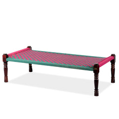 Indian Solid Wood Handmade Rajasthani Charpai Khat Manjhi Woven Charpai Daybed