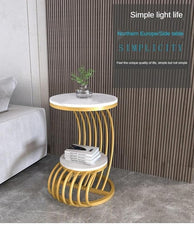 Urban Art Modern Round Side Table for Living Room Bedroom Iron Frame Wooden top Coffee Table Small Sofa end Table for Home Decor