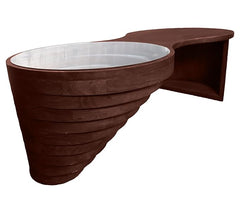 Corsica Helical Coffee Table 100% Natural Solid Wood & Toughened Glass Infinity Spiral Look