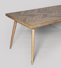 The Gileteen Solid Wood Six-Seater Dining Table with fine Contemporary Legs