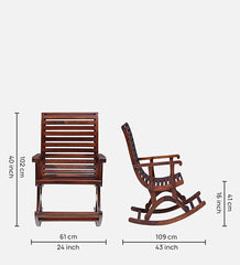 Heritage Heirlooms Sheesham Wood Rocking Chair in Honey Oak Finish