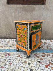 Indian Hand Painted Solid Wood Bedsides Table B4