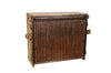 Indian Hand Carved Rustic Wood & Metal Bar Cabinet B2