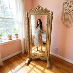 Indian Hand Carved Solid Wooden Mirror Frame 80