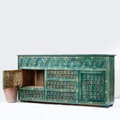 Indian Hand Carved Solid Wood Sideboard S68