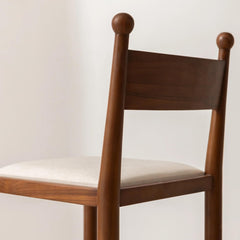 The Gileteen Wooden Finials Dining Chair with Upholstered Seat