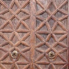 Indian Hand Carved Solid Wooden Barn Door Panel A75