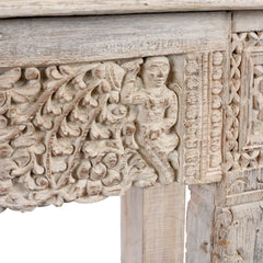 Antique Indian Hand Carved Solid Wood Console Table 07