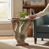 Hand Carved Swan Design Solid Wood Side Table 50