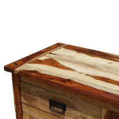 Indian Solid Wood 2 Drawer Small Buffet Cabinet Natural