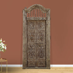 Indian Vintage Antique Handcrafted Reclaimed Wood Door 67