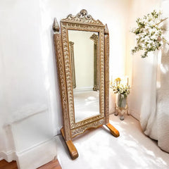 Indian Hand Carved Solid Wooden Mirror Frame 80