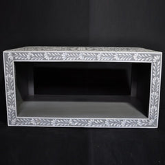 Bone inlay Gray Floral Coffee Table