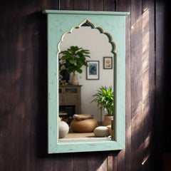 Mehrab Hand Carved Solid Wooden Arch Mirror Frame 56