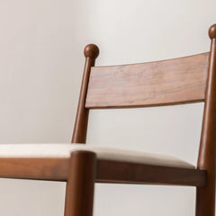 The Gileteen Wooden Finials Dining Chair with Upholstered Seat