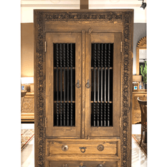 Metal Factory Industrial Indian Solid Wood & Metal Cabinet Bookshelf B13