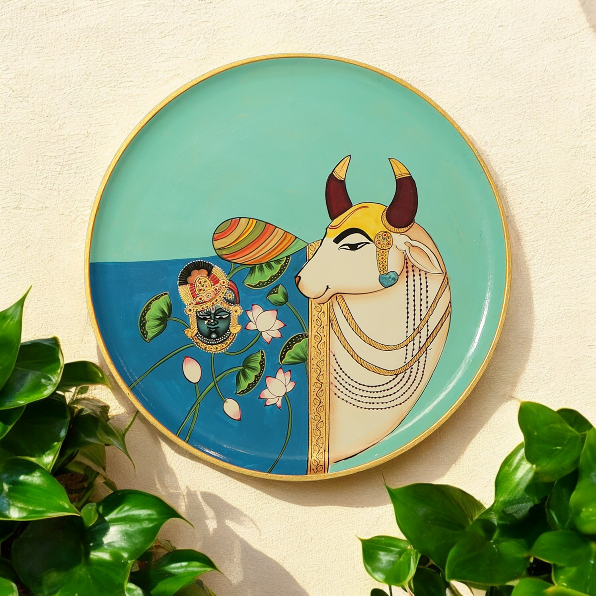Traditional Rajasthani Hand Painted Wall Decor Plates 08