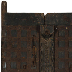 Indian Vintage Antique Hand Carved Reclaimed Wood Door Panel 122