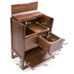 The Attic Tika Wood Designer Bar Cabinet Honey