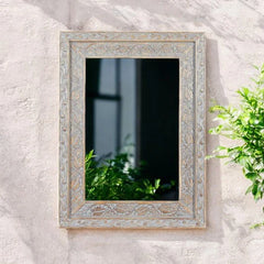 Floral Hand Carved Solid Wooden Mirror Frame 57
