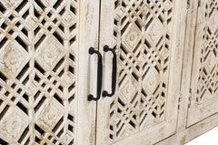 Handmade Indian Hand Carved Solid Hard Wood Marvel Sideboard