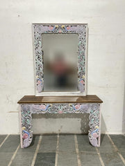 Antique Hand Carved Solid Wood Console Hall Table Multicolor