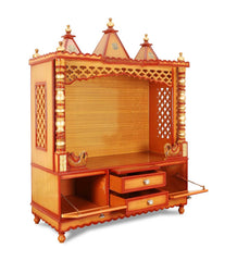 Sheesham Wood Handmade Mandir Home Temple In Brown