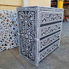 Handmade Indian Furniture Solid Hard Wood Handpainted Dressers 4 Drawers 250x40x100Cm