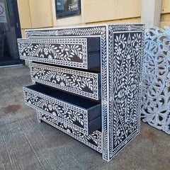 Handmade Indian Furniture Solid Hard Wood Handpainted Dressers 4 Drawers 250x40x100Cm