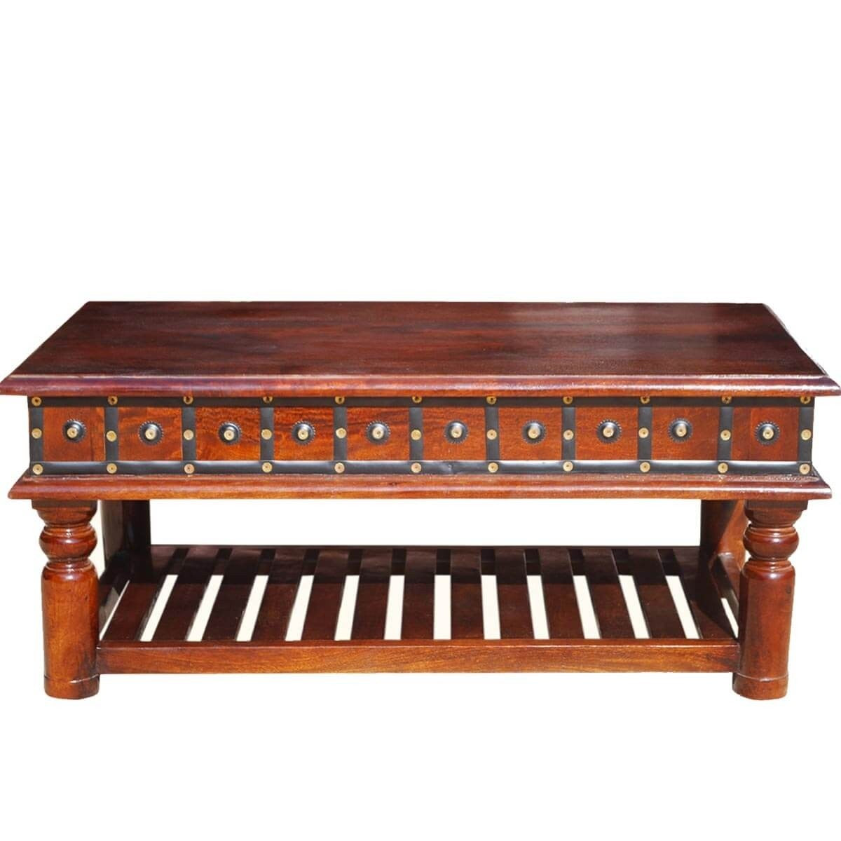 Boston Dutch Mango Wood 2-Tier Coffee Table