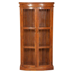 Shutter Indian Solid Wood Wooden Bars Curio Display Cabinet Bookcase