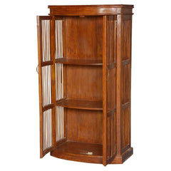 Shutter Indian Solid Wood Wooden Bars Curio Display Cabinet Bookcase