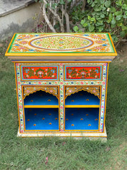 Indian Hand Painted Solid Wood Cabinet D138