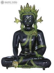 Indian Crown Buddha Tibetan Buddhist Buddha In Brass Statue