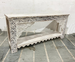 Antique Hand Carved Solid Wood Console Hall Table