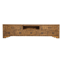 Indian Hand Carved Solid Wooden TV Unit 10