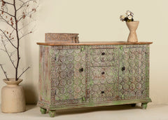 Indian Solid Wood Hand Carved Sideboard