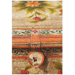 Mughal Hand Painted Indian Solid Wood Storage Trunk Coffee Table White