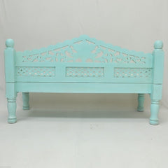 Mughal Garden Hand Carved Balinese Daybed Turquoise S