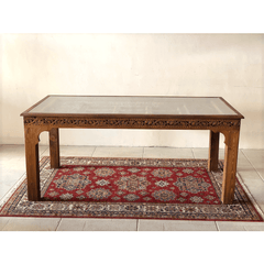 Antique Indian Hand Carved  Solid Wood Dining Table 15