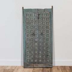 Indian Vintage Antique Hand Carved Reclaimed Wood Door Panel 123