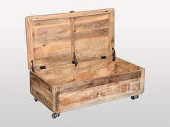 Solid Wooden Shugar Chest Whitewash 109cm