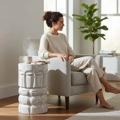 Hand Carved Solid Wood Side Table 53