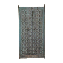 Indian Vintage Antique Hand Carved Reclaimed Wood Door Panel 123