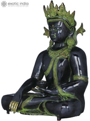 Indian Crown Buddha Tibetan Buddhist Buddha In Brass Statue