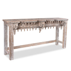 Antique Indian Hand Carved Solid Wood Console Table 08