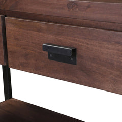 Modern Pioneer Mango Wood Industrial Hall Console Table w Drawers